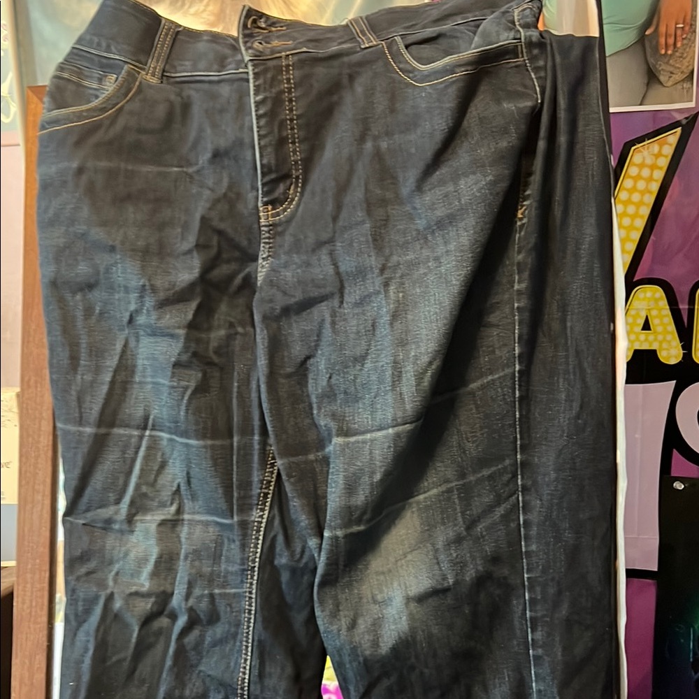 Blue Jeggings with Lived-In Look